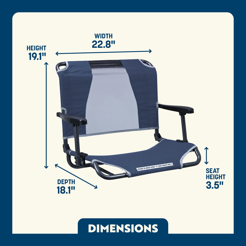 Ultra-Lightweight Big Comfort Stadium Chair with Armrests - Choice 465 - Ergonomic Portable Stadium Seat for Sports Events Detail