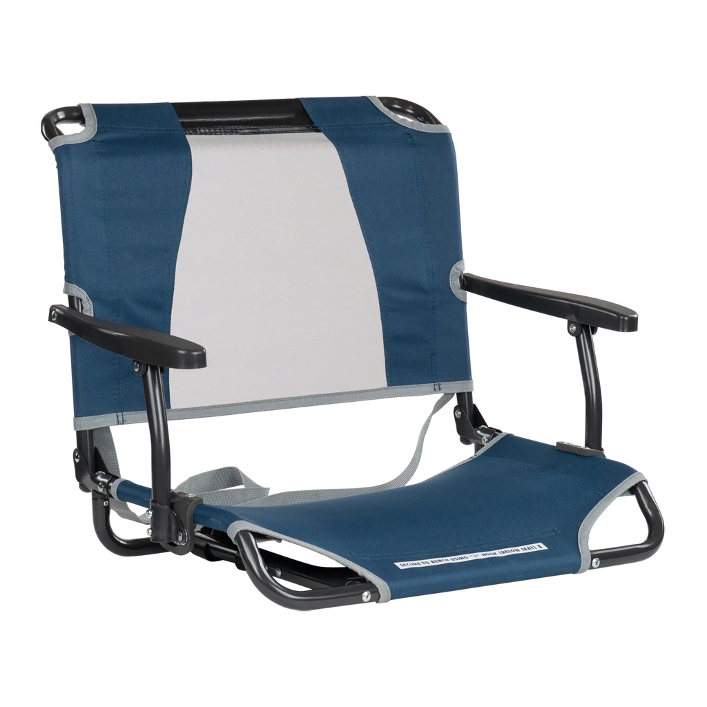 Ultra-Lightweight Big Comfort Stadium Chair with Armrests - Choice 465 - Ergonomic Portable Stadium Seat for Sports Events - Navy