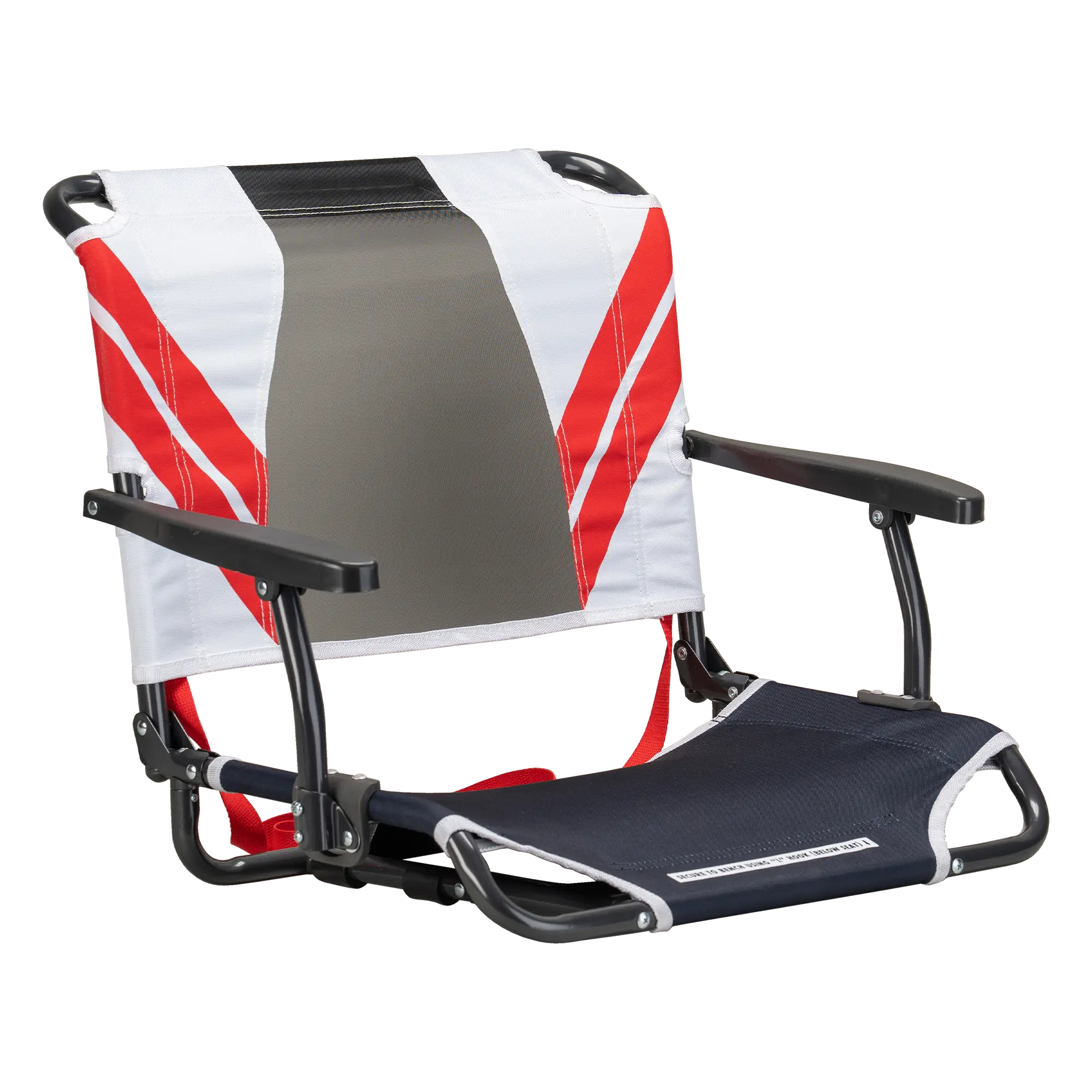 Ultra-Lightweight Big Comfort Stadium Chair with Armrests - Choice 465 - Ergonomic Portable Stadium Seat for Sports Events - Indigo/White/Red