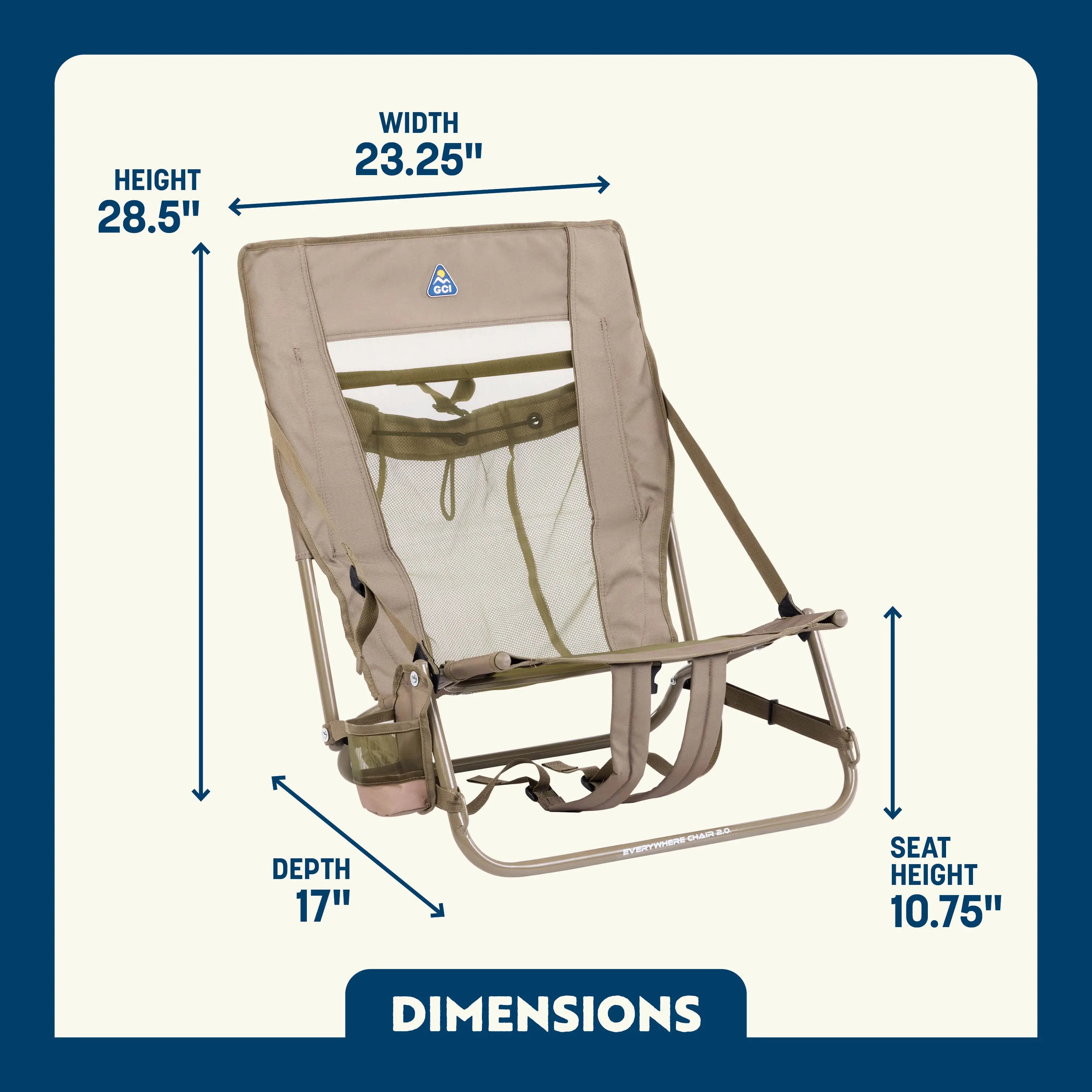 Backpack Travel Everywhere Chair 2 - Choice 656 - Low-Profile Reclining Beach Chair with Backpack Straps Detail
