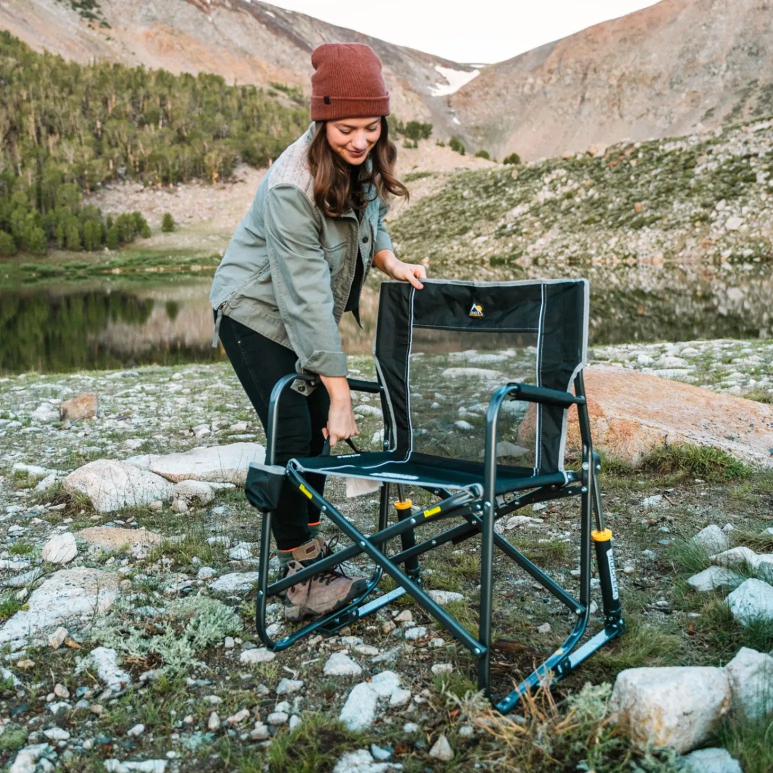 Smooth Motion Freestyle Rocker - Choice 711 - Patented Spring-Action Rocking Chair for Camping Detail