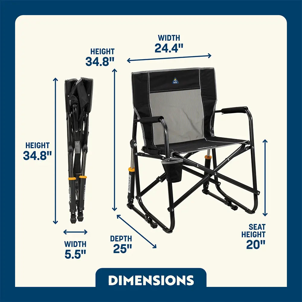 Smooth Motion Freestyle Rocker - Choice 711 - Patented Spring-Action Rocking Chair for Camping Detail
