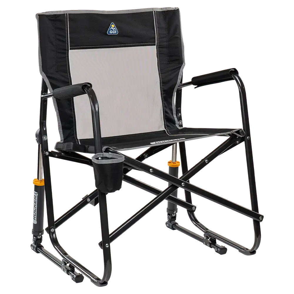Smooth Motion Freestyle Rocker - Choice 711 - Patented Spring-Action Rocking Chair for Camping - Black