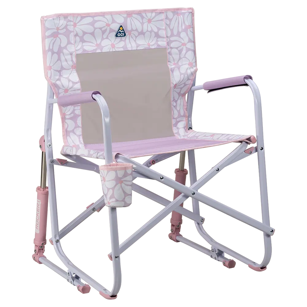 Smooth Motion Freestyle Rocker - Choice 711 - Patented Spring-Action Rocking Chair for Camping - Pink/Purple