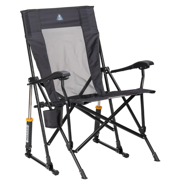 Luxury Camp RoadTrip Rocker - Choice 855 - RoadTrip Rocker Smooth Motion Camp Chair - Dark Charcoal