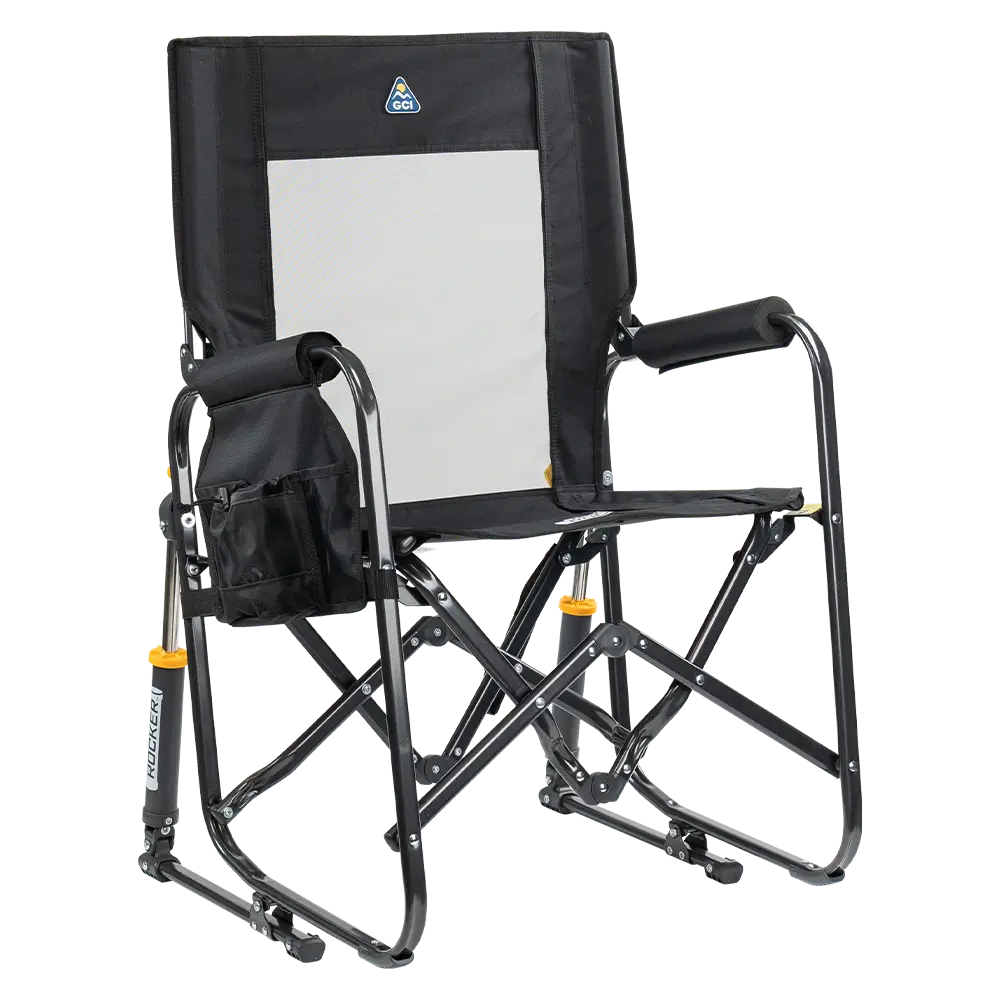 Luxury Camp Stowaway Rocker - Choice 794 - Patented Spring-Action Rocking Chair for Camping - Black