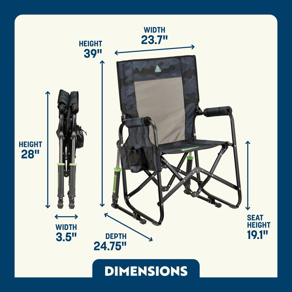 Luxury Camp Stowaway Rocker - Choice 794 - Patented Spring-Action Rocking Chair for Camping Detail