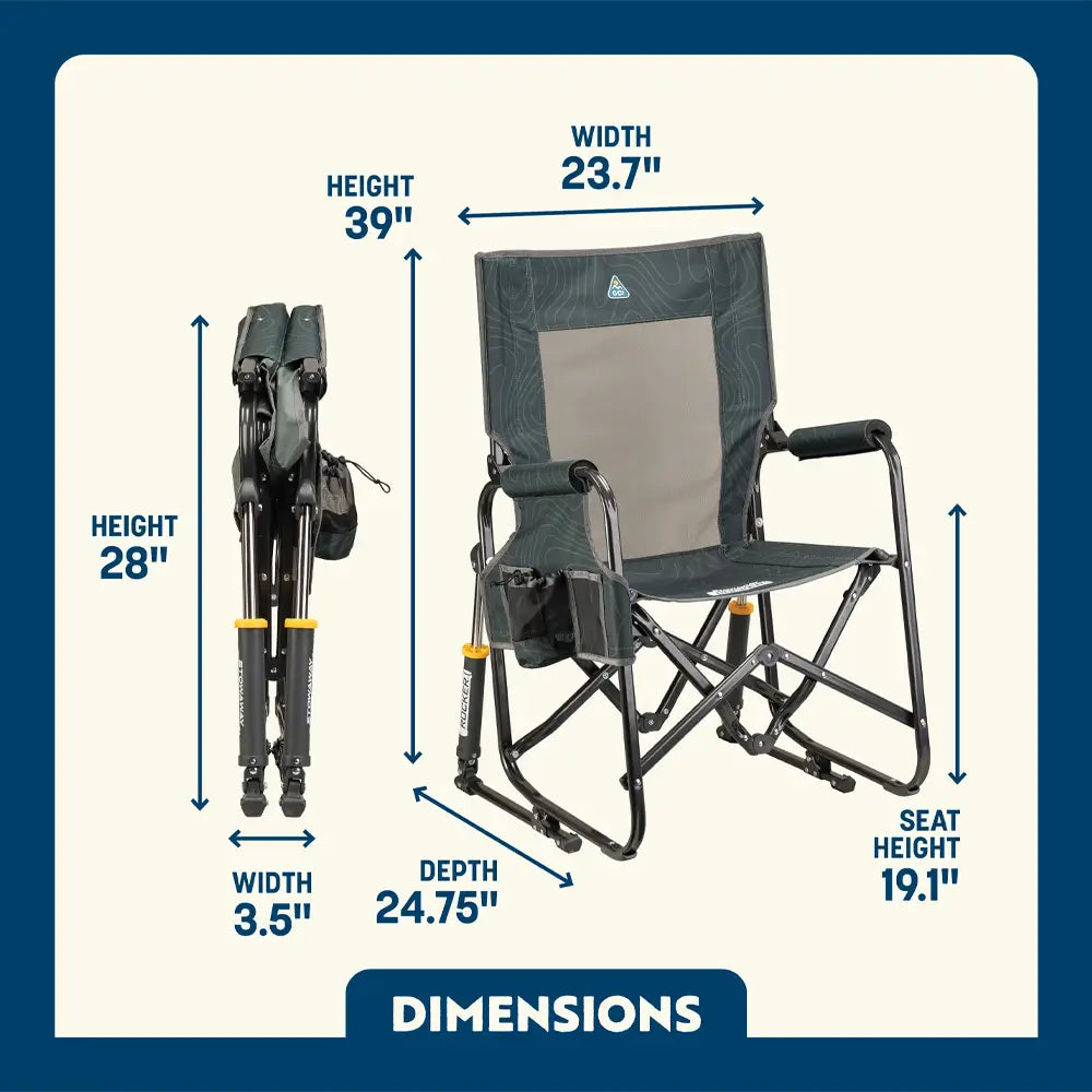 Luxury Camp Stowaway Rocker - Choice 794 - Patented Spring-Action Rocking Chair for Camping Detail