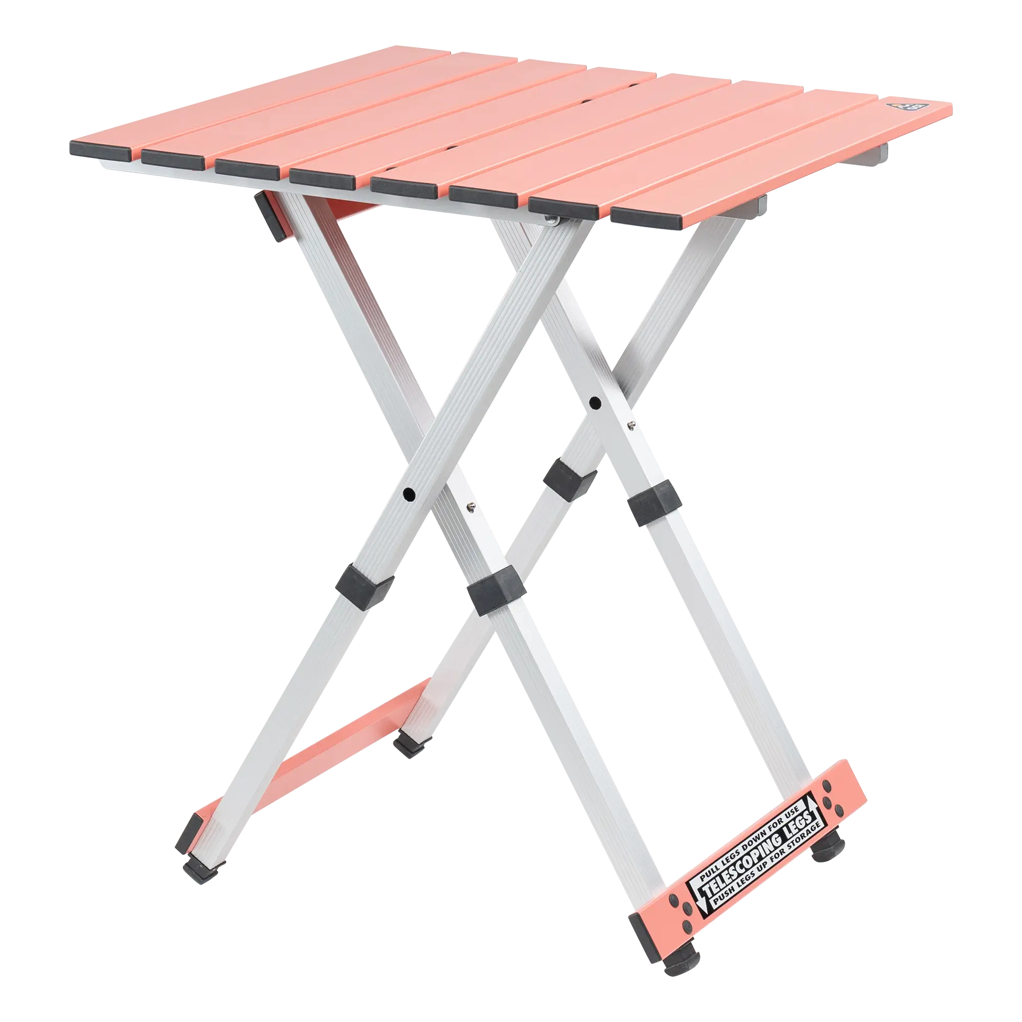 Slim-Fold Compact Camp Table 20 - Choice 513 - Multi-Functional Heavy-Duty Grilling Table Counter - Coral