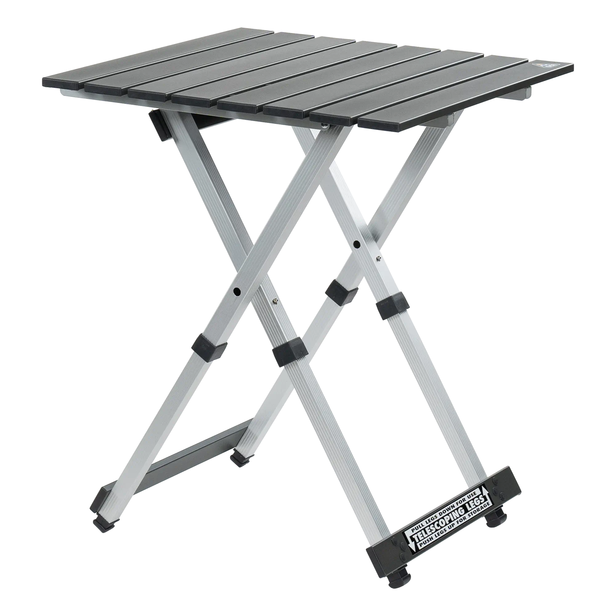 Slim-Fold Compact Camp Table 20 - Choice 513 - Multi-Functional Heavy-Duty Grilling Table Counter - Black Chrome