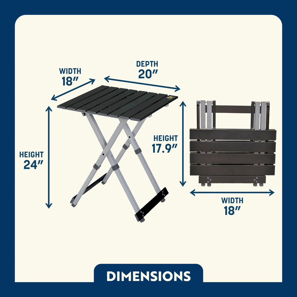Slim-Fold Compact Camp Table 20 - Choice 513 - Multi-Functional Heavy-Duty Grilling Table Counter Detail