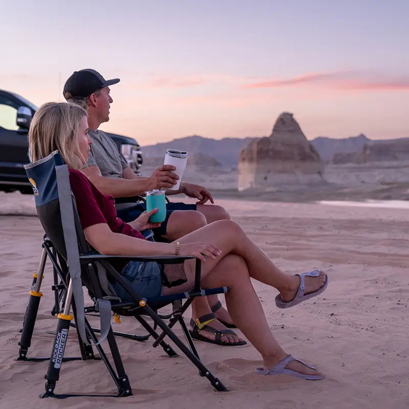 Heavy-Duty Freestyle Kickback Rocker - Choice 345 - Patented Spring-Action Rocking Chair for Camping Detail