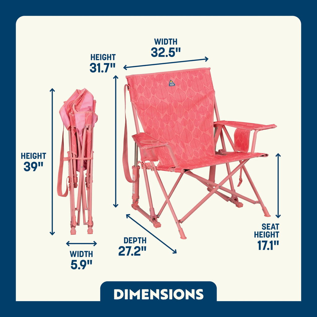 Heavy-Duty Freestyle Kickback Rocker - Choice 345 - Patented Spring-Action Rocking Chair for Camping Detail