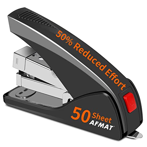 Classic AFMAT Stapler for Desk, 50 Sheet Effortless Desktop Stapler Staple Kit