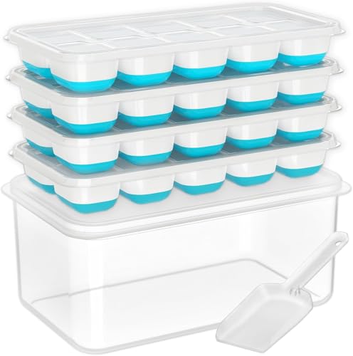Minimalist Ice Cube Tray with Lid and Bin - for Daily Use