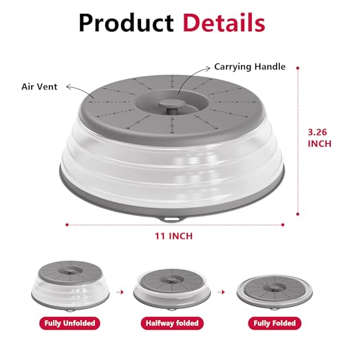 exclusive WVM Microwave Splatter Cover Vented for Food with Hook Hole, Set