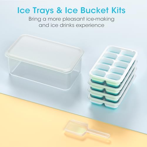 Minimalist Ice Cube Tray with Lid and Bin - for Daily Use