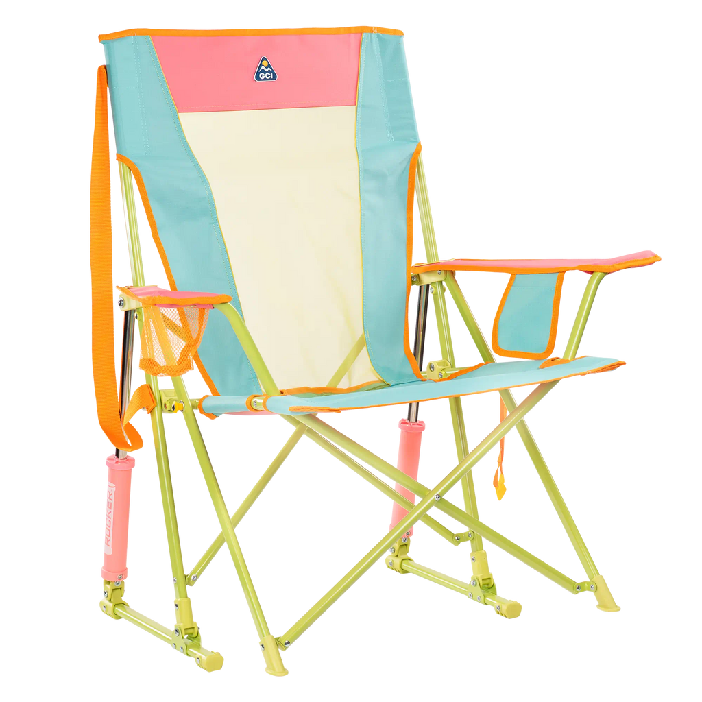 Premium All-Weather Comfort Pro Rocker - Choice 375 - RoadTrip Rocker Smooth Motion Camp Chair - Sweet Tea
