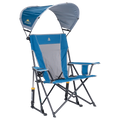Luxury Camp SunShade Rocker - Choice 550 - Heavy-Duty Kickback Rocker with Beverage Holder - Neptune Blue
