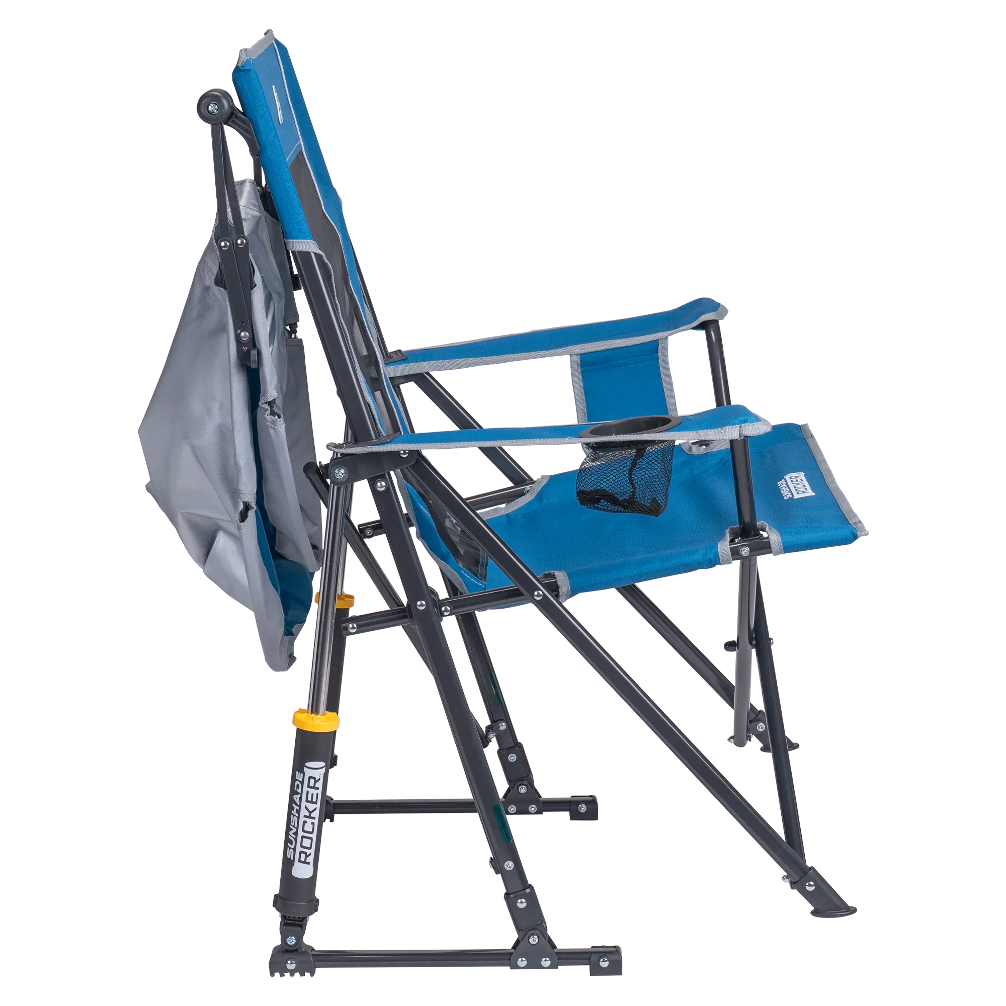 Luxury Camp SunShade Rocker - Choice 550 - Heavy-Duty Kickback Rocker with Beverage Holder Detail