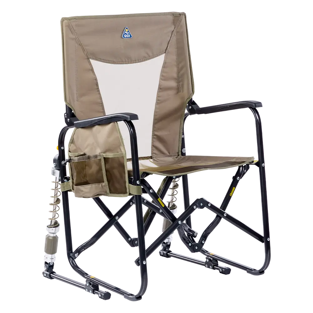 Patented Spring-Action Adjustable Rocker - Choice 573 - Patented Spring-Action Rocking Chair for Camping - Aged Fatigue