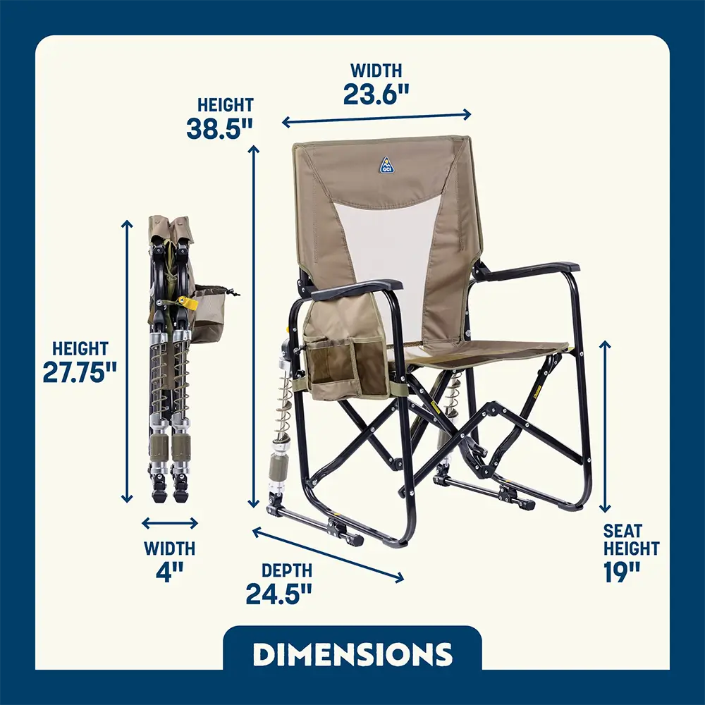 Patented Spring-Action Adjustable Rocker - Choice 573 - Patented Spring-Action Rocking Chair for Camping Detail