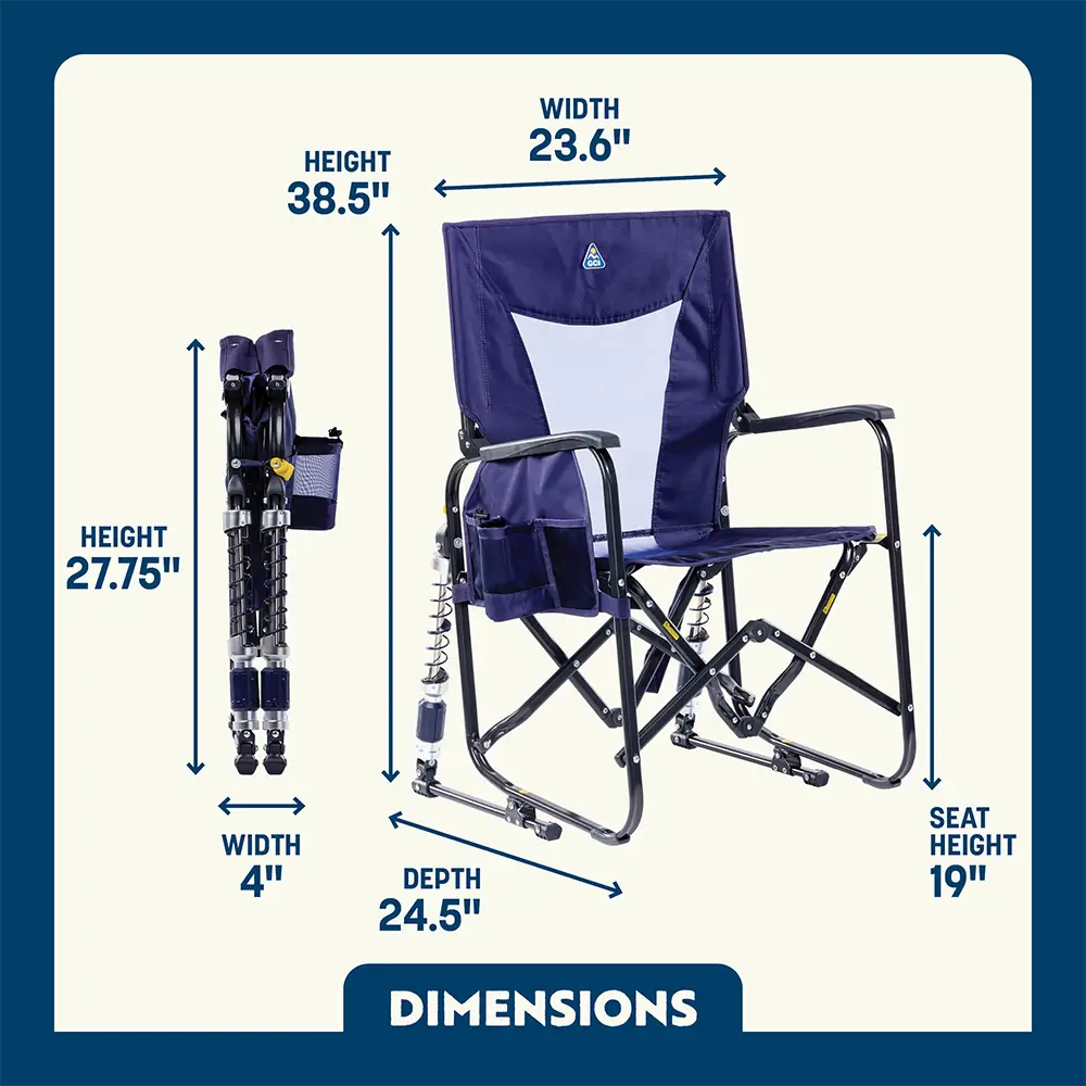 Patented Spring-Action Adjustable Rocker - Choice 573 - Patented Spring-Action Rocking Chair for Camping Detail