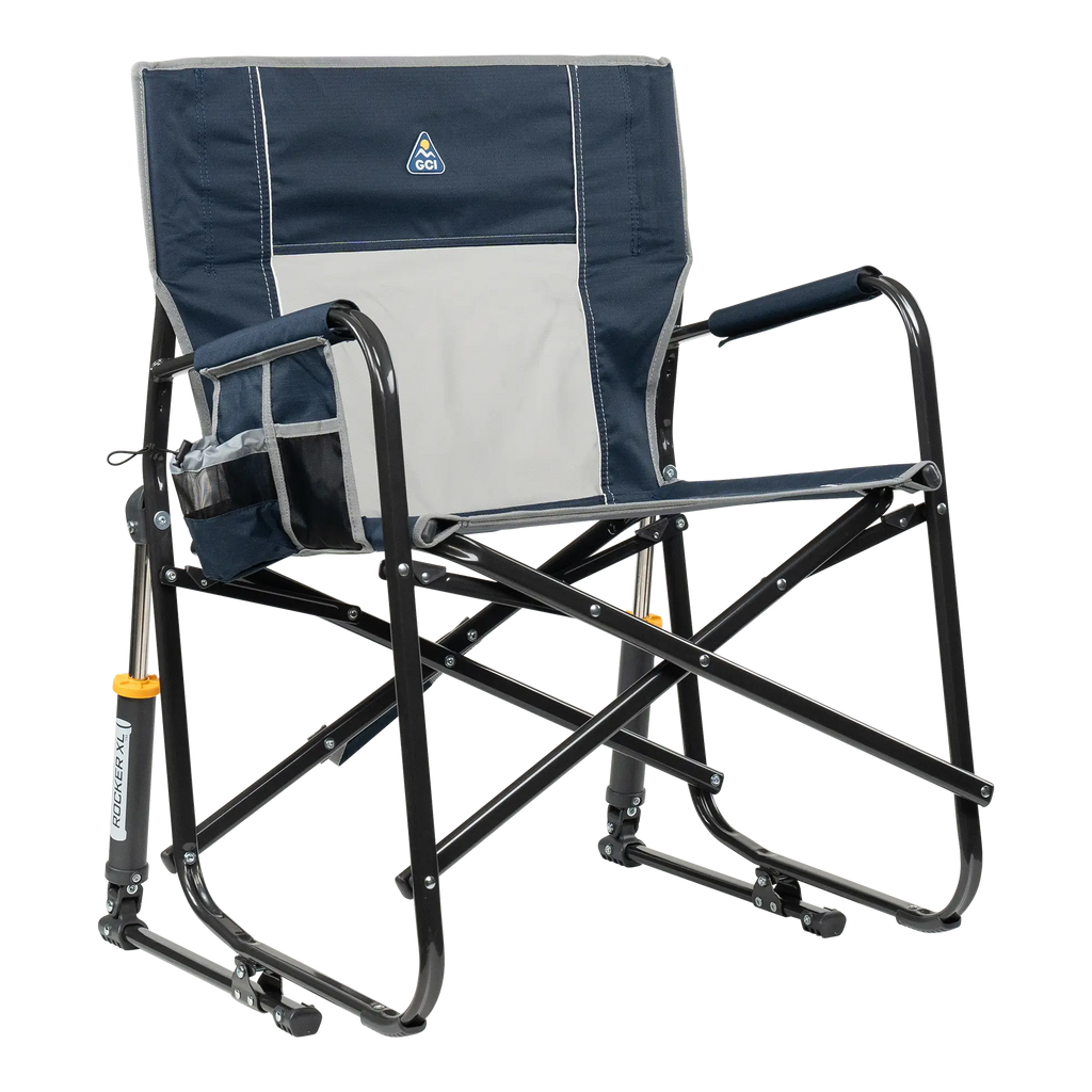 Premium All-Weather Freestyle Rocker XL - Choice 552 - Freestyle Rocker Portable Outdoor Folding Chair - Indigo