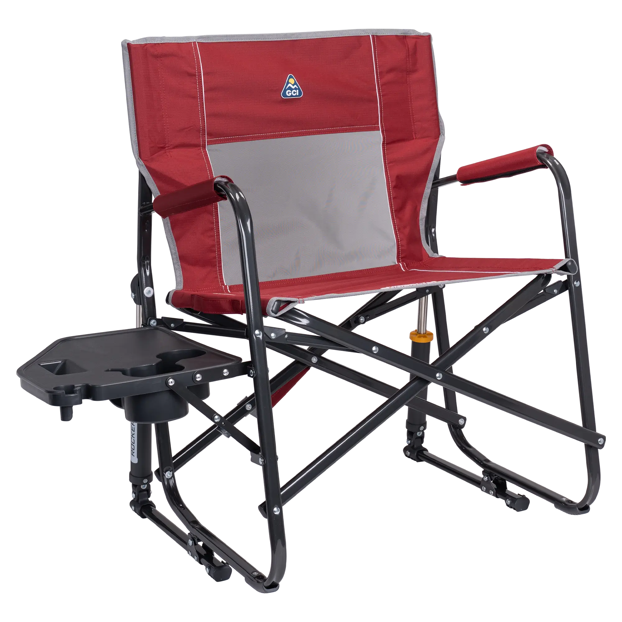 Heavy-Duty Freestyle Freestyle Rocker XL with Side Table - Choice 836 - RoadTrip Rocker Smooth Motion Camp Chair - Cinnamon