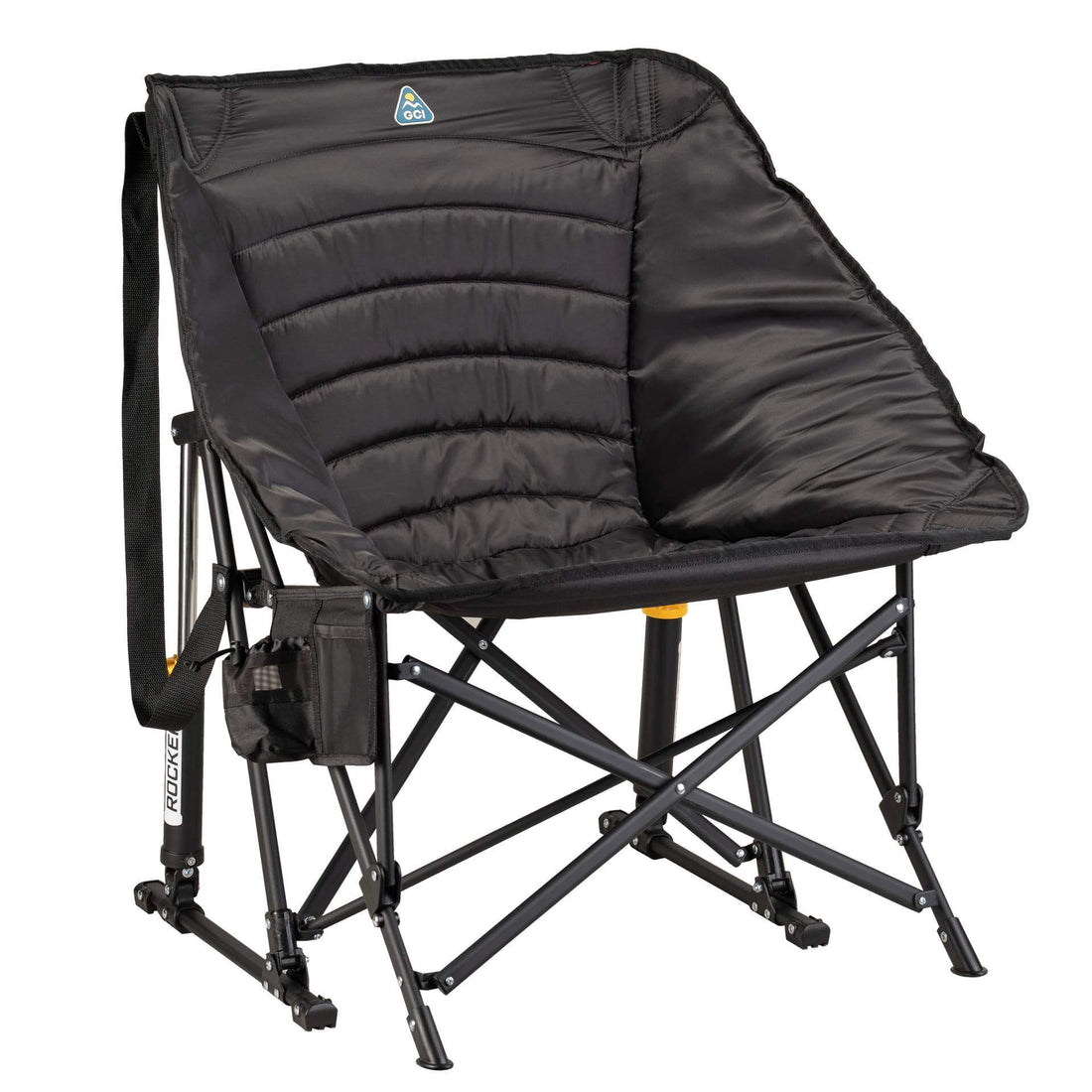 Heavy-Duty Freestyle Puff Rocker - Choice 731 - Heavy-Duty Kickback Rocker with Beverage Holder - Black