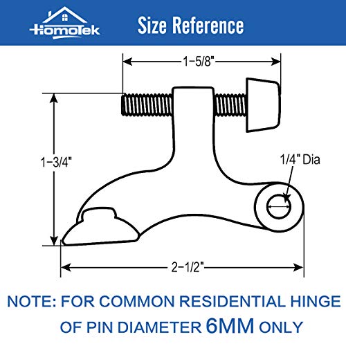 Smart Home HOMOTEK 6 Pack Hinge Pin Black Door Stopper,Adjustable Deluxe Heavy Collection