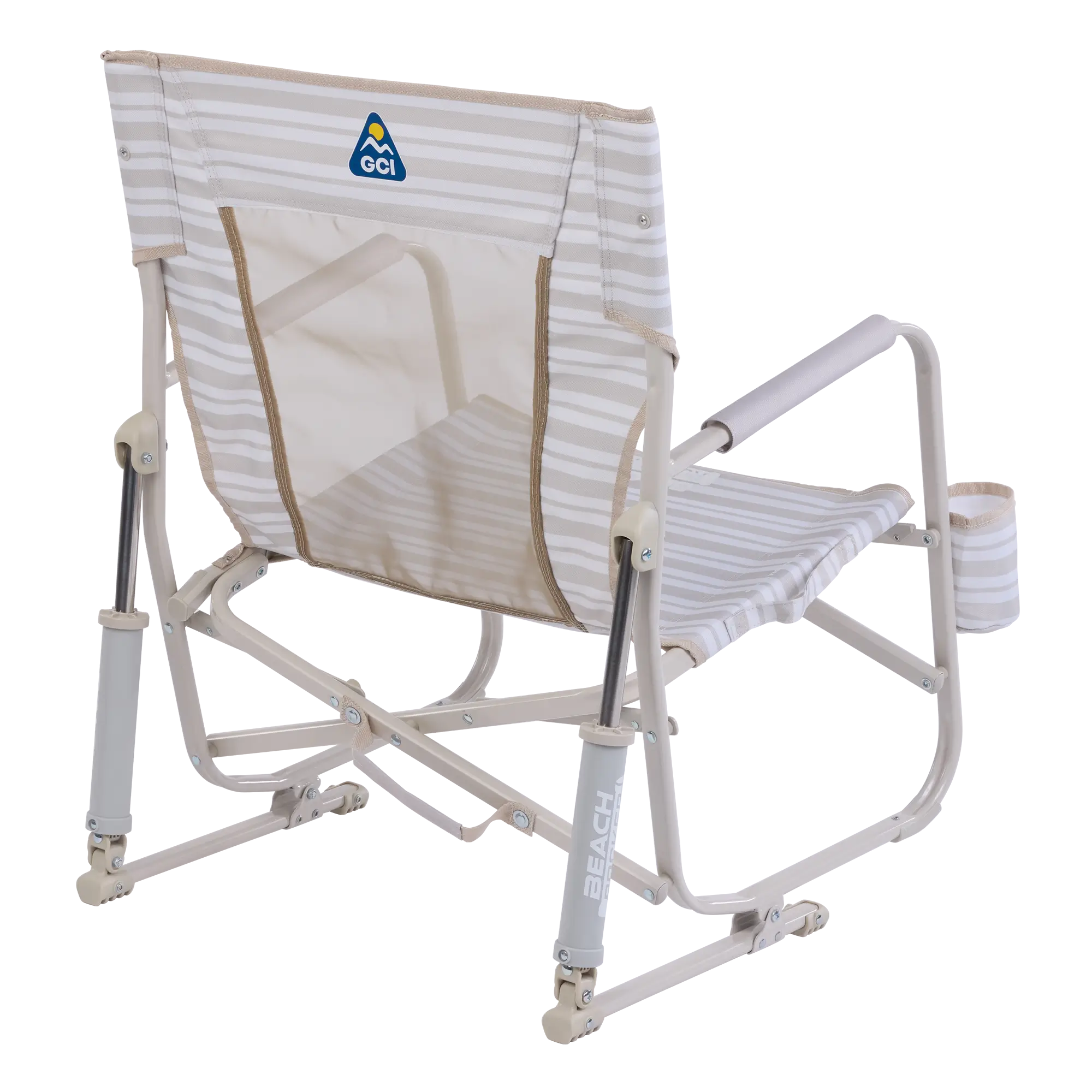 Smooth Motion Beach Rocker - Choice 712 - Heavy-Duty Kickback Rocker with Beverage Holder Detail