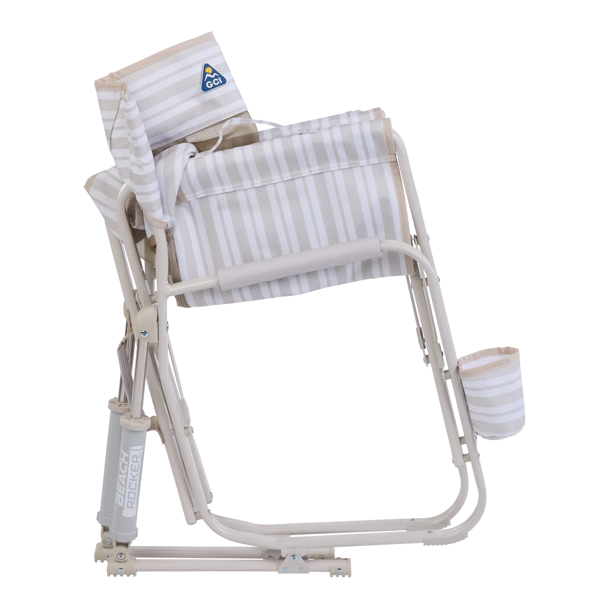 Smooth Motion Beach Rocker - Choice 712 - Heavy-Duty Kickback Rocker with Beverage Holder Detail