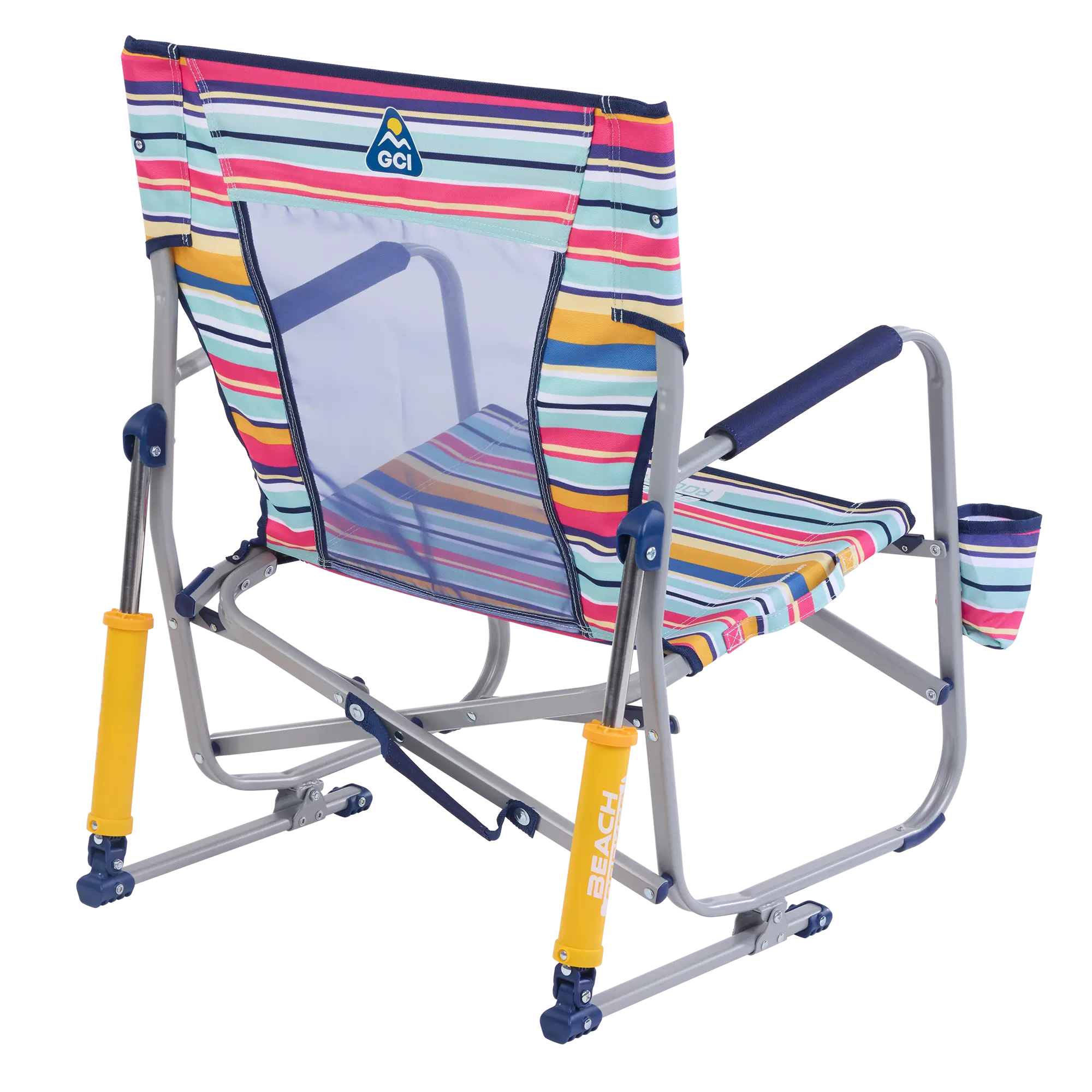 Smooth Motion Beach Rocker - Choice 712 - Heavy-Duty Kickback Rocker with Beverage Holder Detail