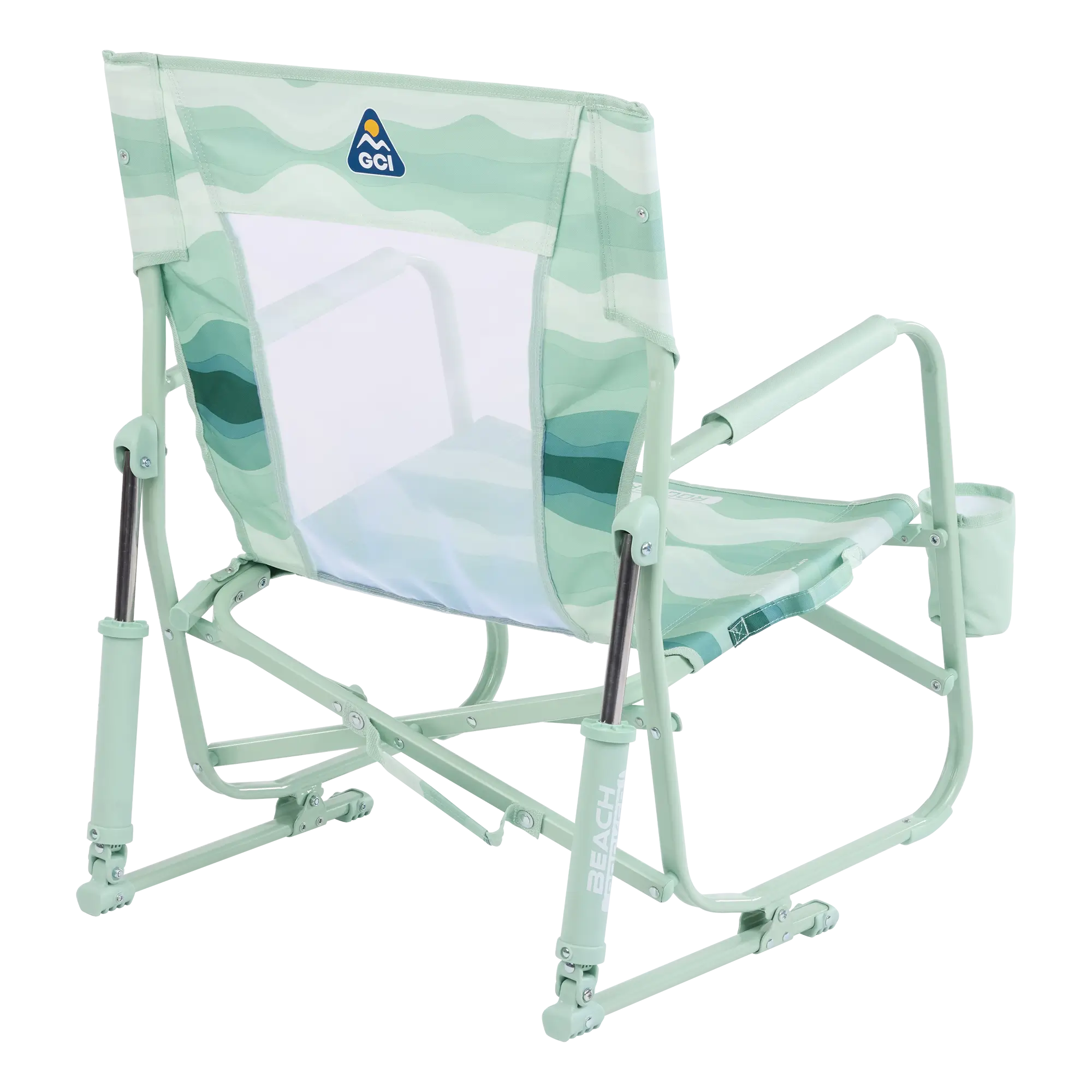 Smooth Motion Beach Rocker - Choice 712 - Heavy-Duty Kickback Rocker with Beverage Holder Detail