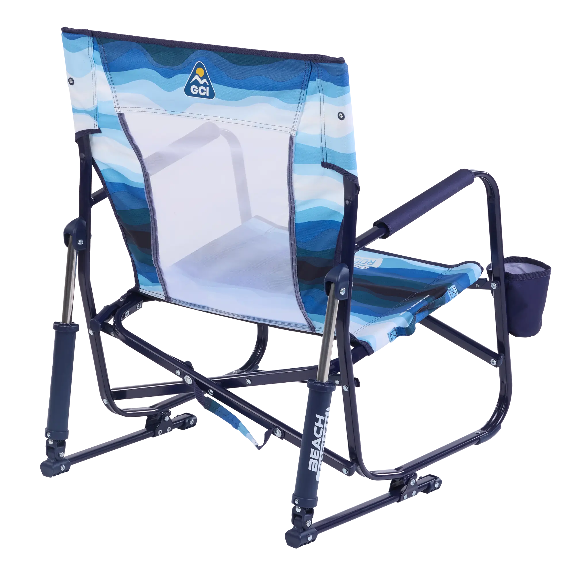 Smooth Motion Beach Rocker - Choice 712 - Heavy-Duty Kickback Rocker with Beverage Holder Detail
