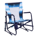 Smooth Motion Beach Rocker - Choice 712 - Heavy-Duty Kickback Rocker with Beverage Holder - Blue Beach Wave