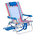Reclining Beach Big Surf with Slide Table - Choice 334 - Rust-Resistant Aluminum Sand-Friendly Lounge Chair - Multi Stripe