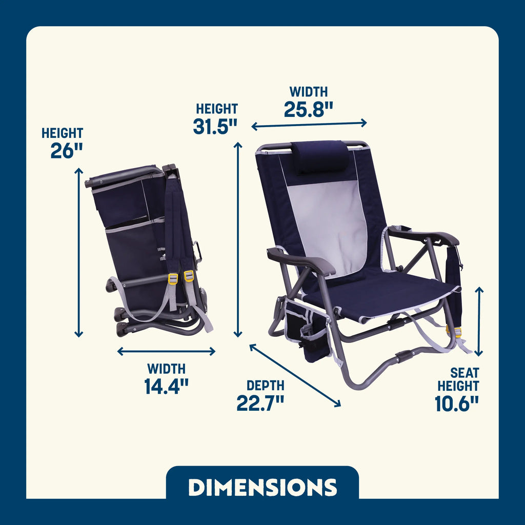 Space-Saving Pico Bi-Fold Slim Event Chair - Choice 334 - Pico Compact Folding Camp Chair with Carry Bag Detail