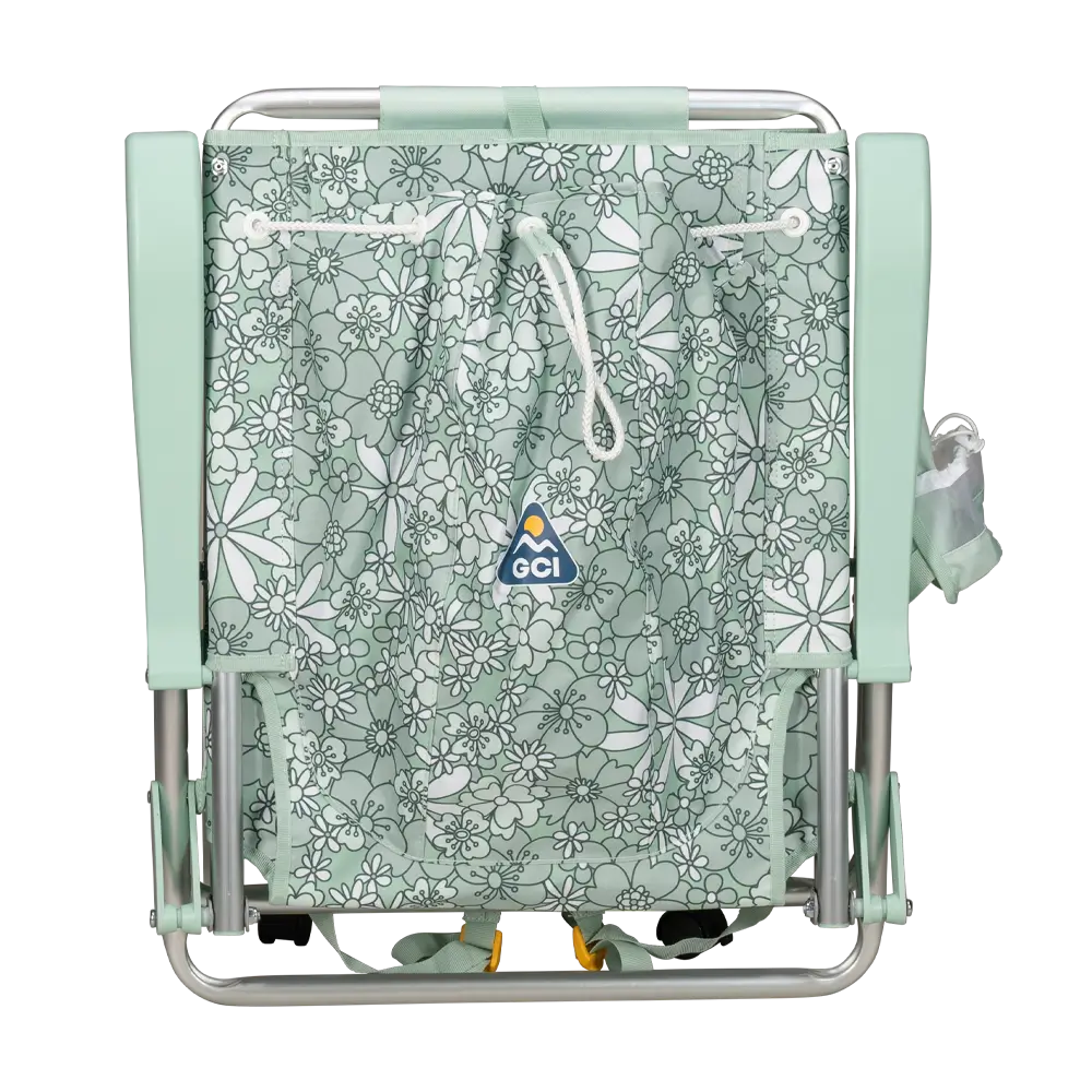Rust-Resistant Aluminum Backpack Beach Chair - Choice 709 - Low-Profile Reclining Beach Chair with Backpack Straps Detail