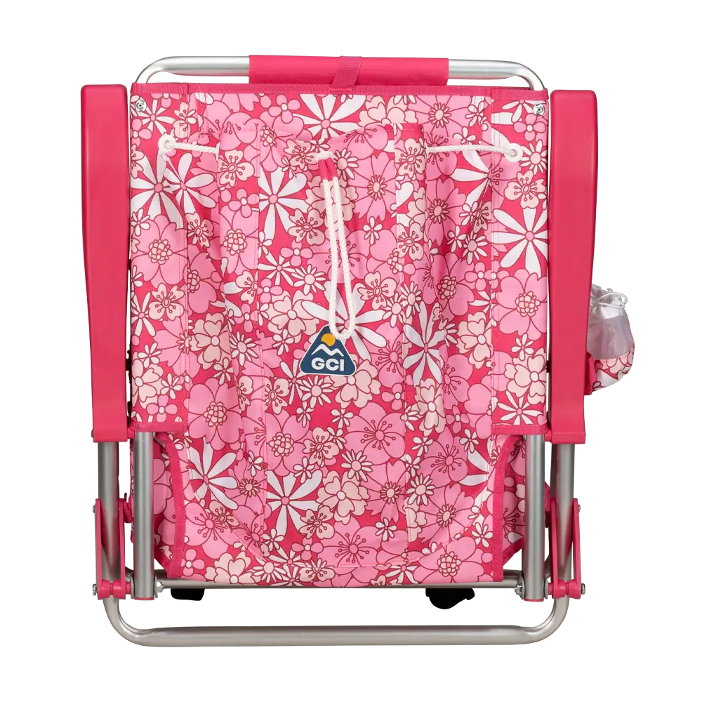 Rust-Resistant Aluminum Backpack Beach Chair - Choice 709 - Low-Profile Reclining Beach Chair with Backpack Straps Detail
