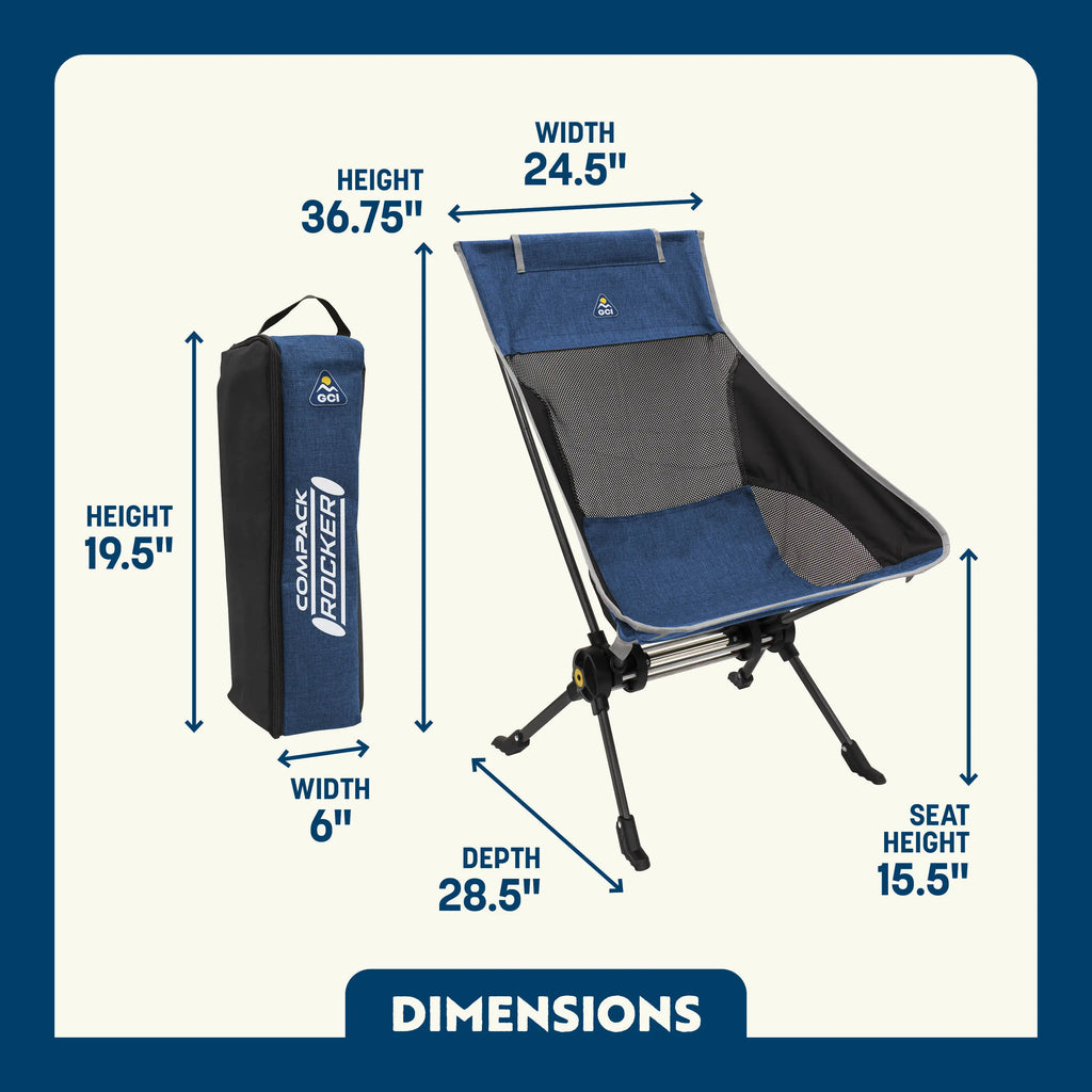 Luxury Camp ComPack Rocker - Choice 980 - RoadTrip Rocker Smooth Motion Camp Chair Detail