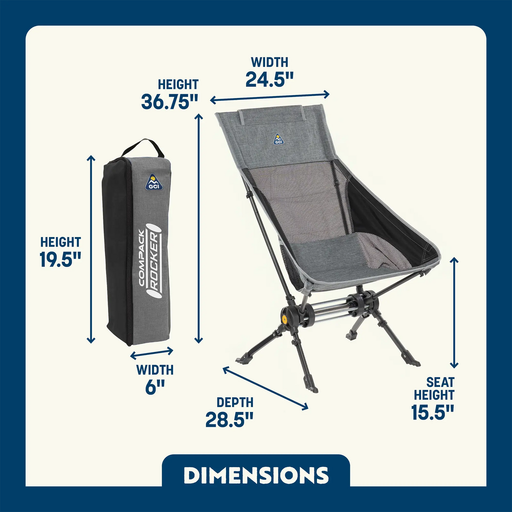 Luxury Camp ComPack Rocker - Choice 980 - RoadTrip Rocker Smooth Motion Camp Chair Detail