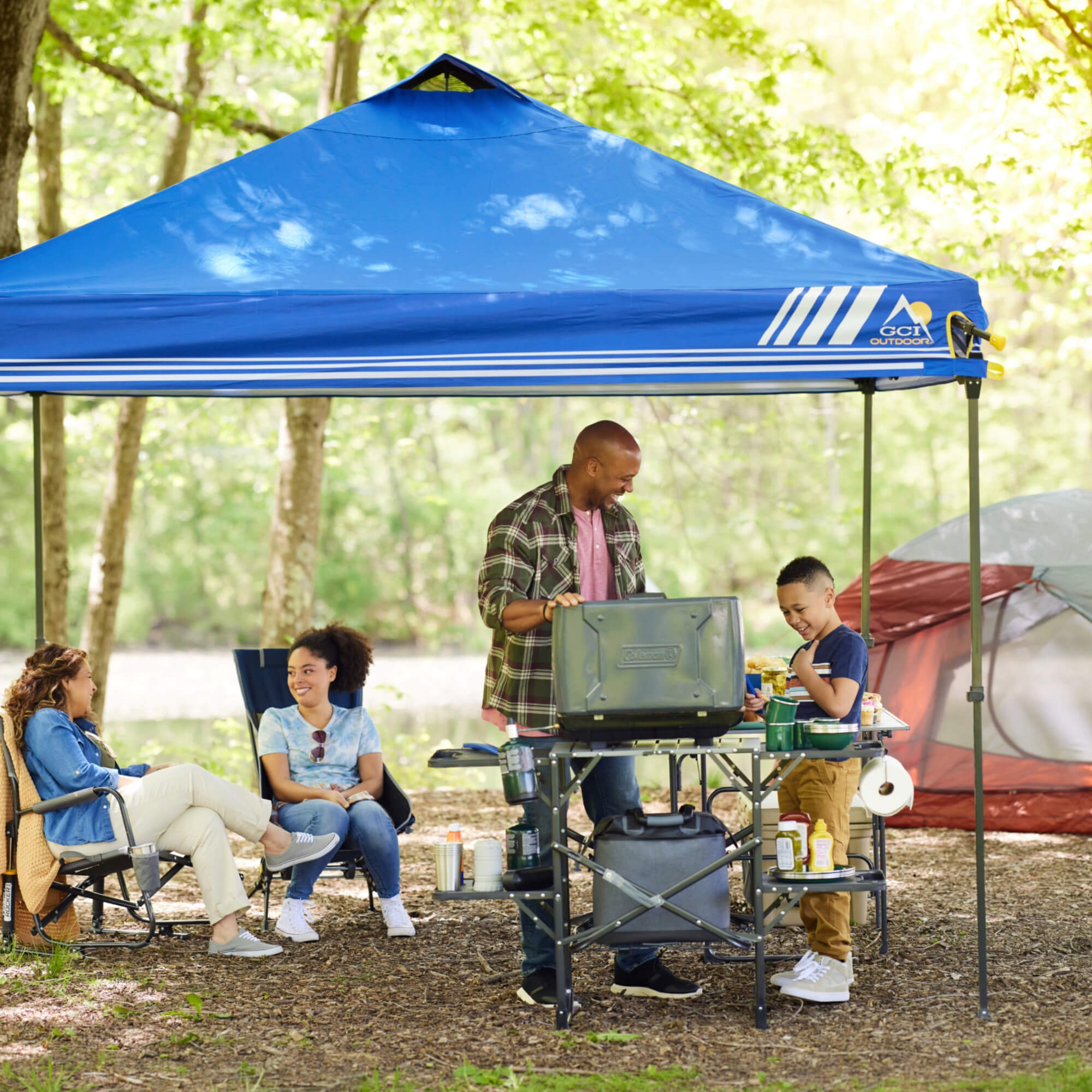Portable Culinary Slim-Fold Cook Station - Choice 575 - Portable Compact BBQ Grilling Tool Set Detail