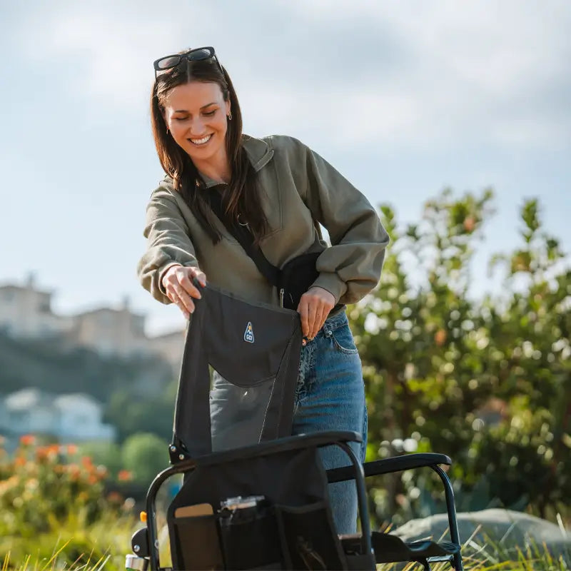 Patented Spring-Action Adjustable Rocker - Choice 573 - Patented Spring-Action Rocking Chair for Camping Detail