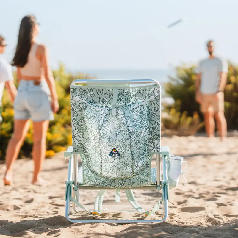 Rust-Resistant Aluminum Backpack Beach Chair - Choice 709 - Low-Profile Reclining Beach Chair with Backpack Straps Detail