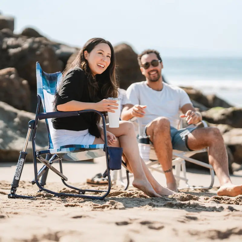 Smooth Motion Beach Rocker - Choice 712 - Heavy-Duty Kickback Rocker with Beverage Holder Detail