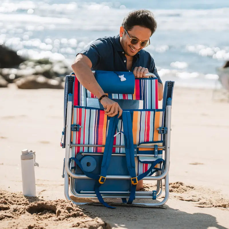 Reclining Beach Big Surf with Slide Table - Choice 334 - Rust-Resistant Aluminum Sand-Friendly Lounge Chair Detail