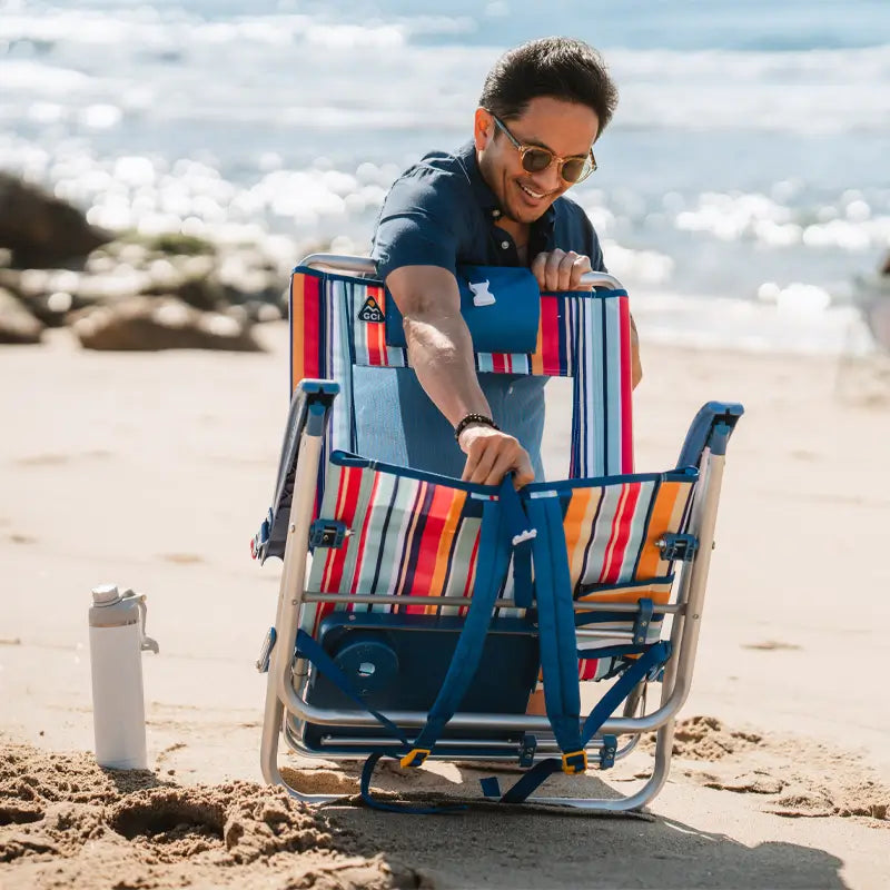Reclining Beach Big Surf with Slide Table - Choice 334 - Rust-Resistant Aluminum Sand-Friendly Lounge Chair Detail