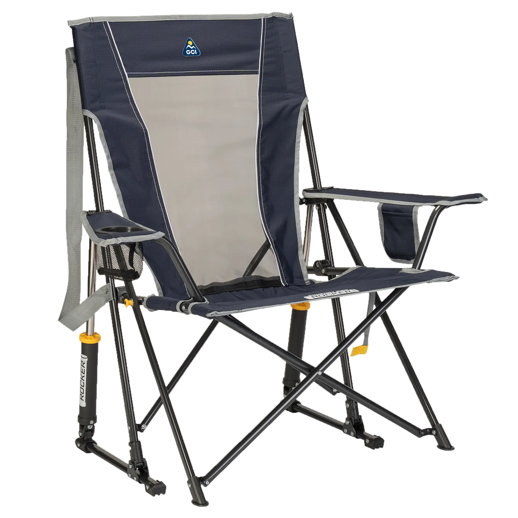 Premium All-Weather Comfort Pro Rocker - Choice 375 - RoadTrip Rocker Smooth Motion Camp Chair - Indigo